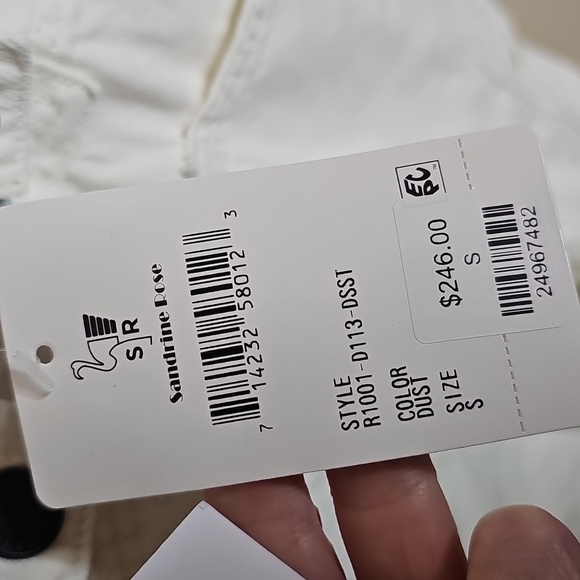 NWT Sandrine Rose Small Women's White Denim Overalls - Picture 6 of 10